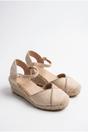 Beige Tula Rhinestone Trim Espadrille Wedges, Image 2 of 5