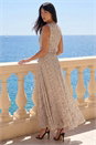 Ivory  Petite Spot Print Ruched Waist Midi Dress, Image 3 of 4