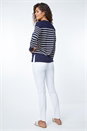  Relaxed Polo Neck Striped Jumper, Image 3 of 5