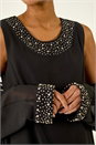 Black Embellished Shift Dress & Shrug, Image 6 of 6