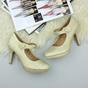Gold AJVANI Gold High Heel Mary Jane Court Shoes, Image 4 of 6