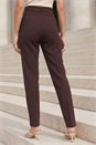 Dark Brown Straight Leg Trousers, Image 3 of 5