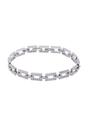 Silver Diva Hollow Rectangle Chain Bracelet, Image 1 of 5