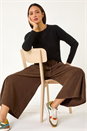 Mocha Baby Corduroy Wide Leg Culotte, Image 5 of 5