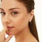 Gold Semi Hoop Knot Sterling Silver Earring, Image 2 of 4