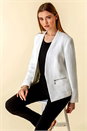 Ivory  Zip Detail Pleat Jacket, Image 4 of 4