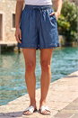 Indigo Petite Elasticated Waist Shorts, Image 2 of 4