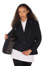 Navy Blue Infinity Leather Navy Blue Tweed 1920s Herringbone Navy Blazer, Image 2 of 6