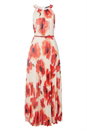Red Poppy Pleat Maxi Dress, Image 4 of 4