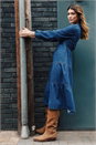 Denim Cotton Denim Tiered Midi Dress, Image 7 of 7