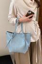Blue Structured Handbag With Shoulder Strap, Image 1 of 4