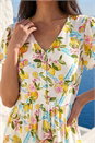 Ivory  Petite Lemon Print Pocket Dress , Image 4 of 4