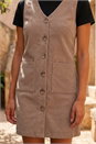 Stone Petite Cord Pinafore Dress, Image 4 of 4