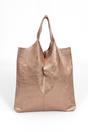 Champagne Metallic Italian Leather Shoulder Bag, Image 1 of 4
