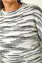 Black Curve Broken Stripe Knit Jumper, Image 5 of 5