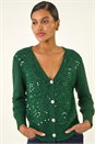 Forest  Buttoned Sparkly Knit Cardigan, Image 5 of 7