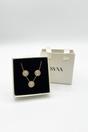 Gold Diamante Halo Necklace & Earrings Set, Image 1 of 5