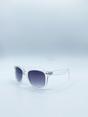 Grey Clear Wayfarer Sunglasses with Graded Grey Lenses, Image 2 of 4