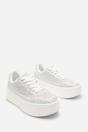 White 'Darcia' Wedge Lace Up Trainer with Diamante Detail, Image 4 of 7
