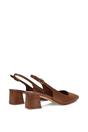 Brown 'Virelai' Shimmer Low Block Heels With Slingback, Image 4 of 6
