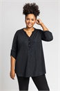 Blue Curve Glitter Button Tunic Top, Image 1 of 5