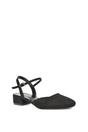 Black XY LONDON Black 'Hilary' Low Block Heel Court Shoes With Ankle Strap, Image 2 of 5