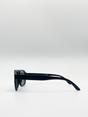 Black Navigator Retro Style Plastic Frame Sunglasses, Image 3 of 6