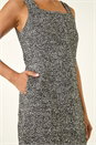 Black Printed Button Pinafore Dress, Image 6 of 7