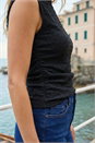 Black Petite Textured Stretch Top, Image 4 of 4