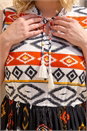 Orange Curve Aztec Print Smock Midi Dress, Image 4 of 4