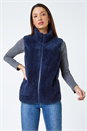 Midnight Blue Soft Sherpa Fleece Gilet, Image 2 of 5