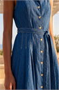 Denim Denim Button Down Midi Dress, Image 4 of 4