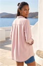 Light Pink Contrast Stitch Shirt, Image 2 of 4