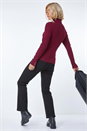 Wine Ribbed Turtle Neck Jumper, Image 3 of 5