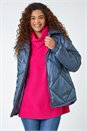 Steel Blue Diamond Quilted Puffer Coat, Image 1 of 5