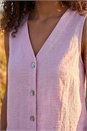 PINK Petite Buttoned Sleeveless Blouse, Image 4 of 4