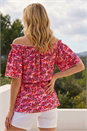 Pink Abstract Print Bardot Top, Image 3 of 4