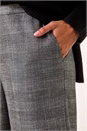 Grey Check Print Tie Waist Wide Leg Trouser, Image 5 of 5