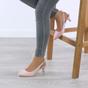 Light Pink AJVANI Light Pink Mid Heel Slingback Pointed Toe Court Shoes, Image 5 of 6