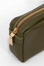 Khaki Italian Leather Cosmetic Bag, Image 2 of 2