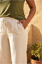 Stone Curve Linen Blend Trousers, Image 4 of 4