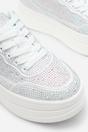 White 'Darcia' Wedge Lace Up Trainer with Diamante Detail, Image 5 of 7