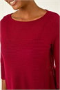Red Crochet Knit Tunic Stretch Top, Image 5 of 5