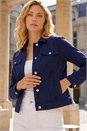 Navy  Stretch Pocket Detail Jacket, Image 2 of 4