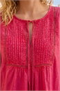 Pink Pleat Detail Tie Neck Top, Image 4 of 4