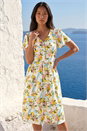 Ivory  Petite Lemon Print Pocket Dress , Image 2 of 4