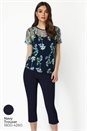 Blue Floral Mesh Embroidered Top, Image 7 of 8