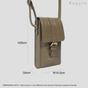 Khaki Assots London Khaki 'PETRA' Croc Real Leather Mobile Phone Crossbody Bag, Image 6 of 6