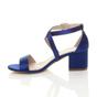 Navy Blue AJVANI Navy Blue Mid Block Heel Crossed Straps Sandals, Image 3 of 6