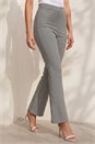 Light Grey Dogtooth Stretch Wide Leg Trouser, Image 2 of 4